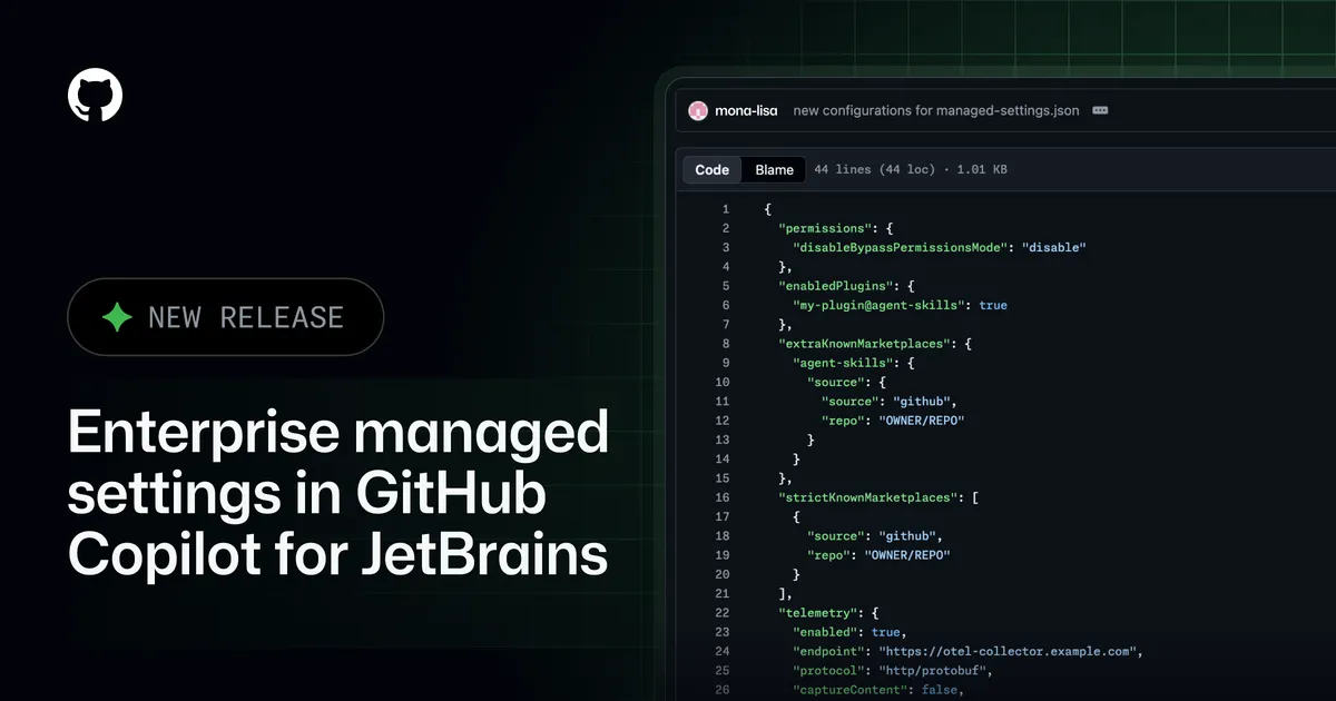 GitHub Copilot for JetBrains enterprise managed settings