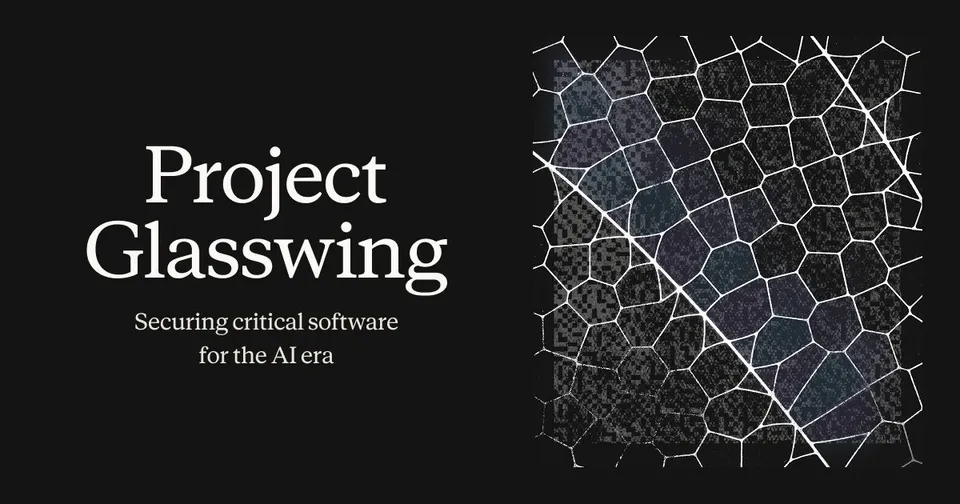 Project Glasswing announcement card from Anthropic with the tagline 'Securing critical software for the AI era'