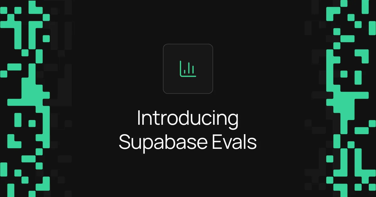 Supabase Evals benchmark showing agent results across coding tasks