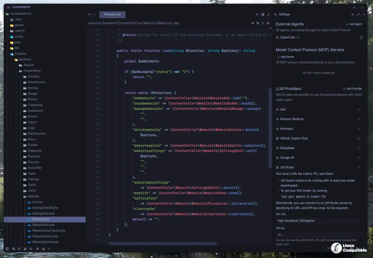 Zed editor showing code editing interface