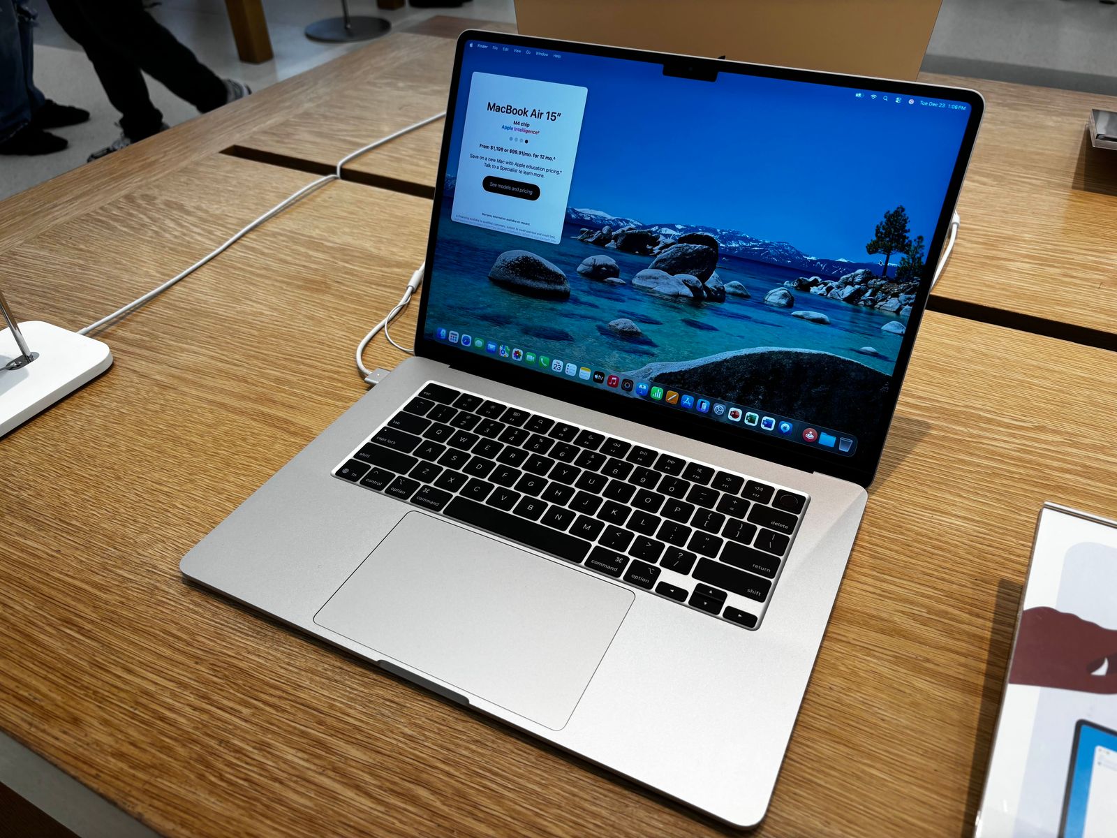 A silver 15-inch MacBook Air, the kind of Mac whose Full Disk Access permission Apple says AI agents are abusing