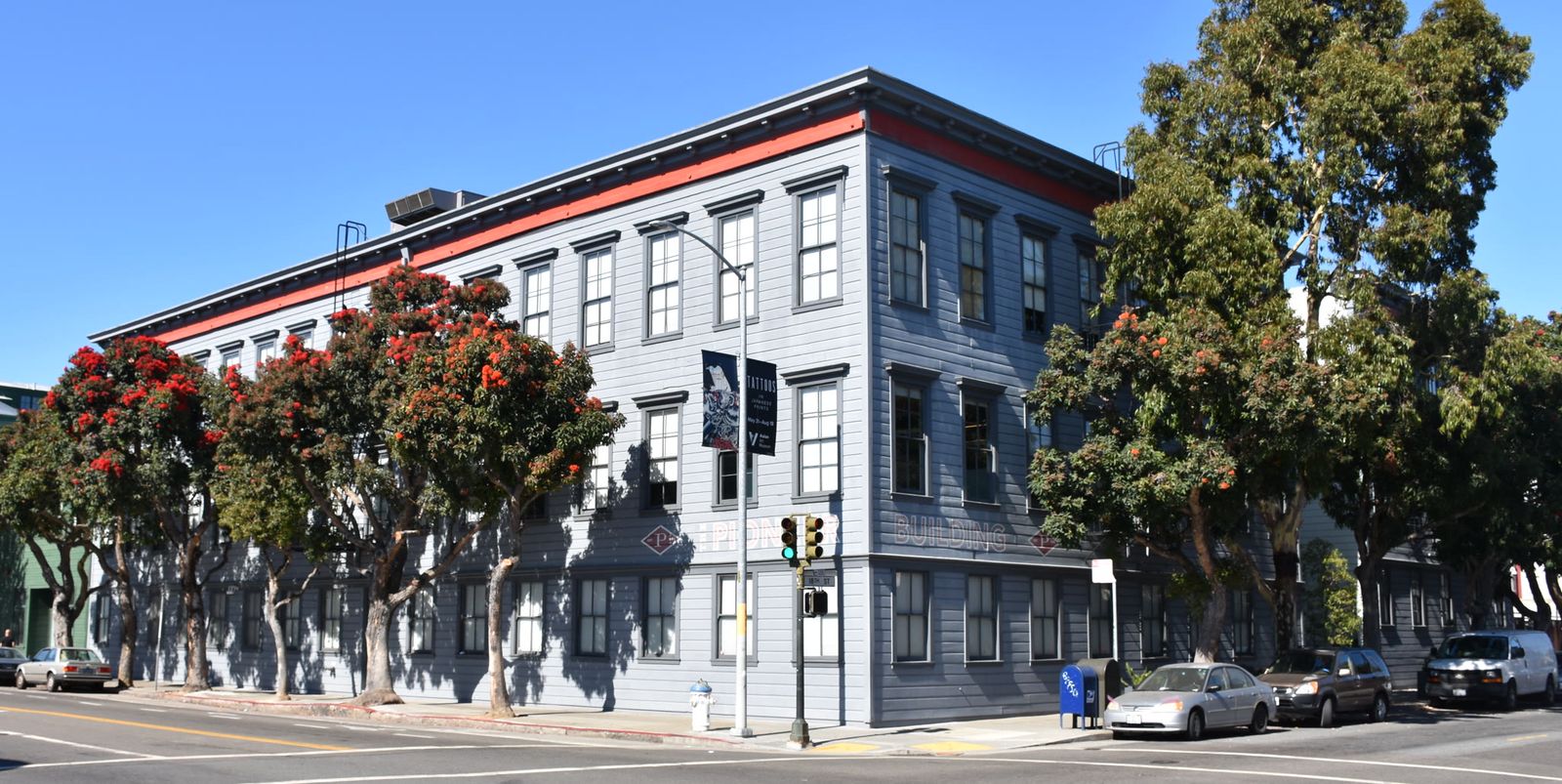 The Pioneer Building in San Francisco, which houses OpenAI's headquarters, photographed in 2019