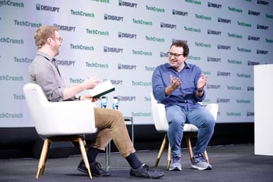 Anthropic CEO Dario Amodei speaking at TechCrunch Disrupt 2023
